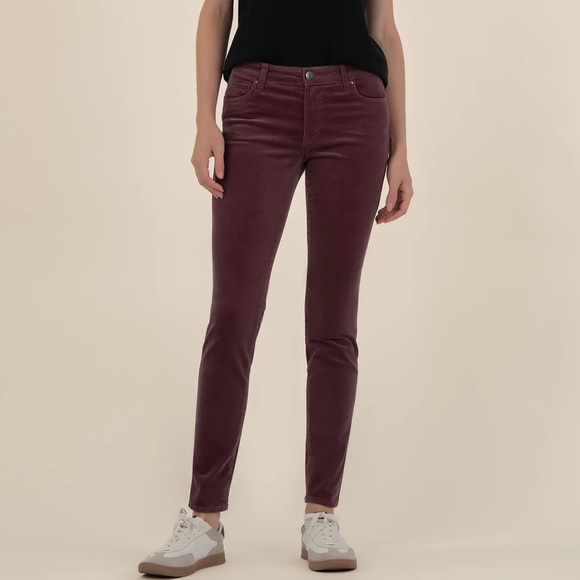 Kut From the Kloth Dianna Corduroy Skinny Brown Cognac Sz 10 Relaxed Mid Rise - Picture 5 of 14